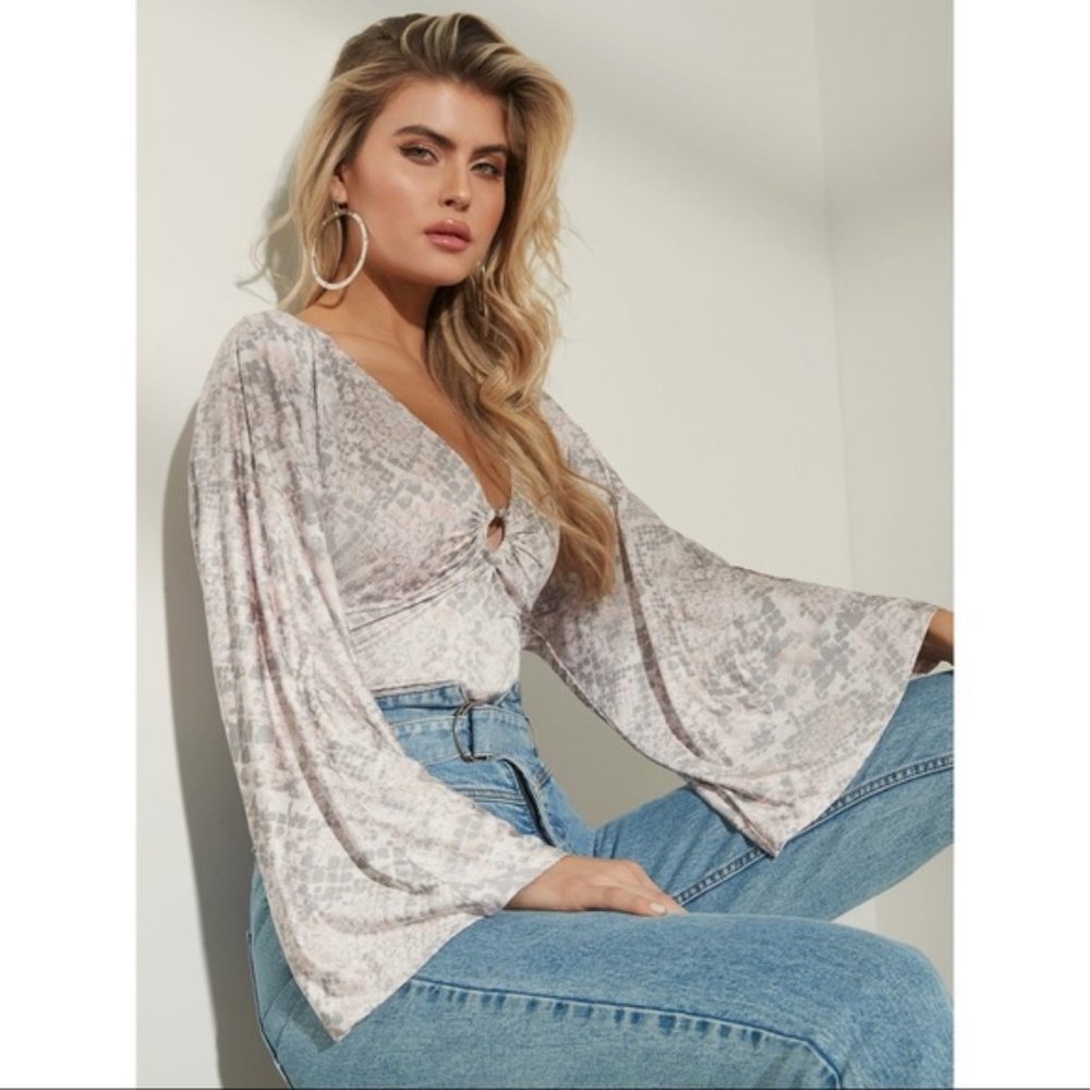 GUESS Jazzi Kimono Sleeves Bodysuit sz S